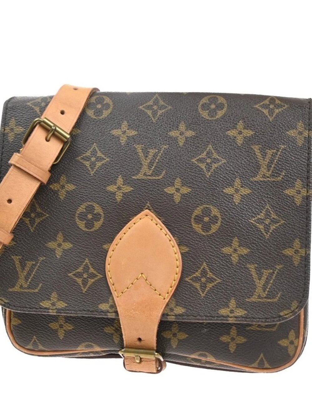 LOUIS VUITTON Cartouchiere MM Shoulder Bag Monogram Leather Brown M51253 82KD042